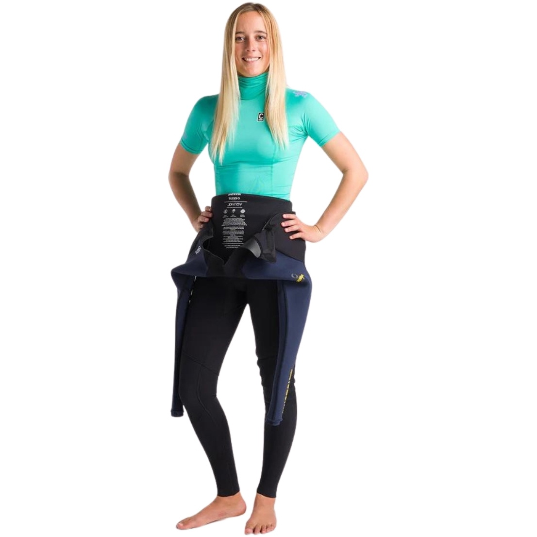 2026 C-Skins Colete De Lycra NuWave X De Manga Curta Com Gola Redonda Para Mulher C-NLYSSWT - Aqua / Lilás